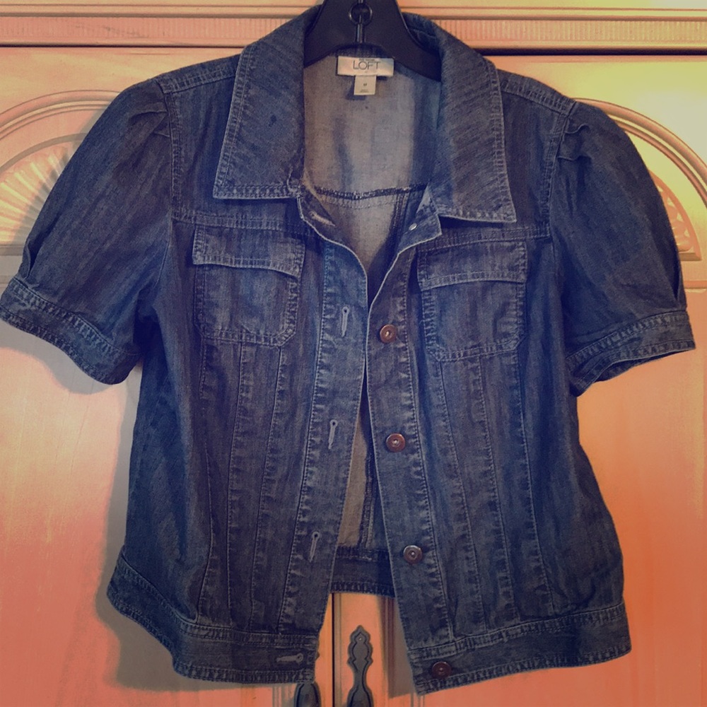 Denim short sleeve jacket